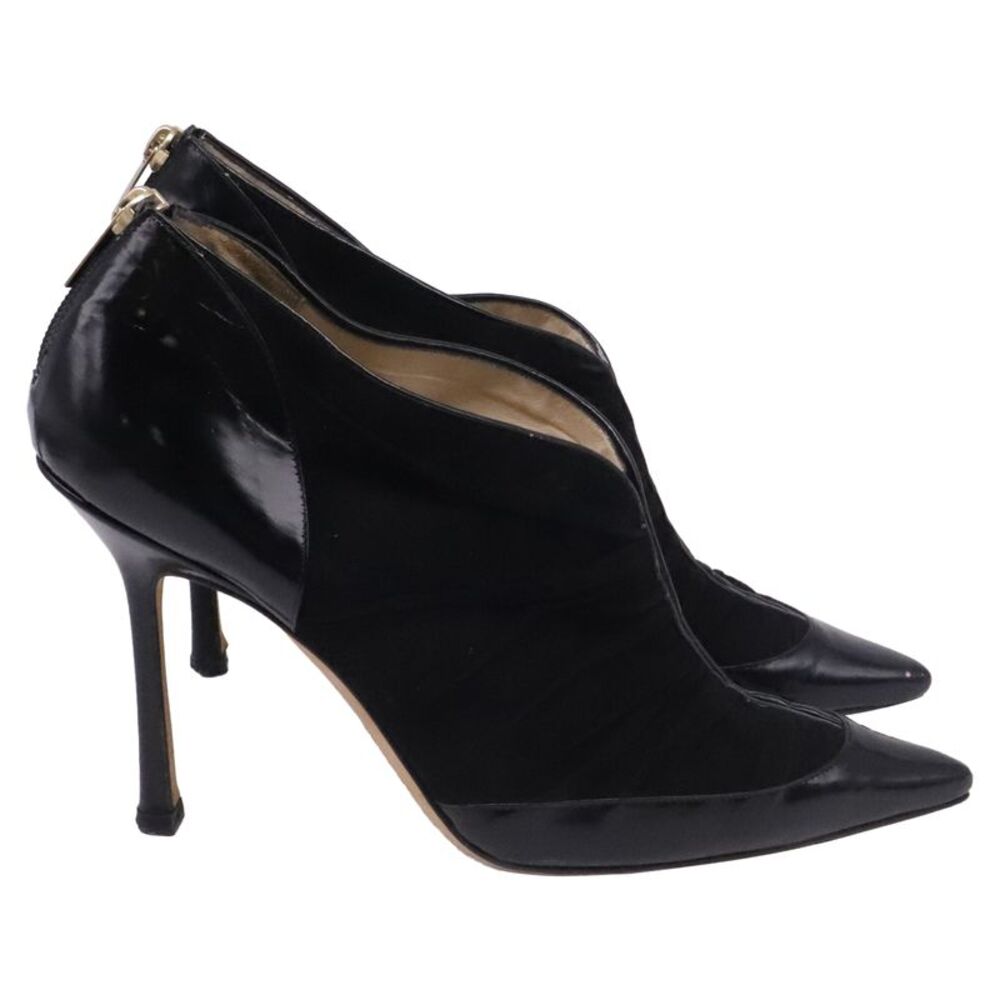 Jimmy Choo Pointed Toe Ankle Boots in Black Suede